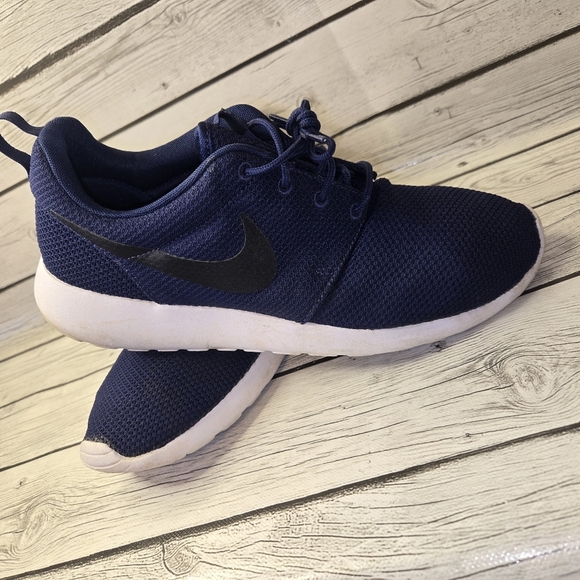 Nike Roshe One Shoes Lace Up 511811-405 Logo Midnight Navy White Size 10 Mens main image 8